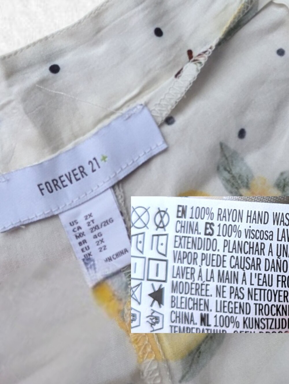 Forever 21 Plus Size 2x: Women’s White: Lemon & Polka Dot-Print Wide-Leg Flowy - Picture 4 of 7
